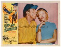 4d949 UP IN SMOKE LC #7 '57 great close up of The Bowery Boys' Huntz Hall with pretty girl!