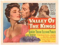 4d171 VALLEY OF THE KINGS TC '54 art of Robert Taylor & Eleanor Parker by Sphinx in Egypt!