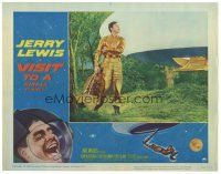 4d955 VISIT TO A SMALL PLANET LC #2 '60 great image of wacky alien Jerry Lewis by his spaceship!