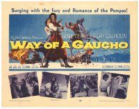 4d175 WAY OF A GAUCHO TC '52 great artwork of Gene Tierney & Rory Calhoun, Jacques Tourneur!