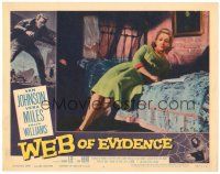4d961 WEB OF EVIDENCE LC #6 '59 A.J. Cronin's Beyond This Place, c/u of Vera Miles sitting on bed!