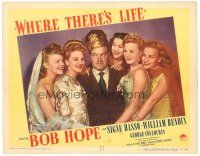 4d966 WHERE THERE'S LIFE LC #6 '47 close up of Bob Hope wearing crown with five sexy women!