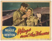 4d976 WINGS & THE WOMAN LC '42 Robert Newton & Anna Neagle as Amy Johnson, famous female aviator!