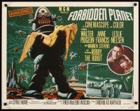 4f343 FORBIDDEN PLANET commercial poster R95 art of Robby the Robot carrying Anne Francis!