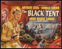 4f240 BLACK TENT English 1/2sh '57 soldier Anthony Steele marries the Sheik's daughter, cool art!