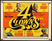 4f181 4 CLOWNS 1/2sh '70 Stan Laurel & Oliver Hardy, Buster Keaton, Charley Chase!