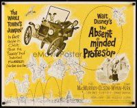 4f185 ABSENT-MINDED PROFESSOR 1/2sh '61 Walt Disney, Flubber, Fred MacMurray in title role!