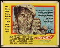 4f206 ATTACK style A 1/2sh '56 Robert Aldrich, art of WWII soldiers Jack Palance & Eddie Albert!