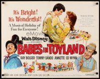 4f208 BABES IN TOYLAND 1/2sh '61 Walt Disney, Ray Bolger, Tommy Sands, Annette, musical!