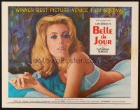 4f228 BELLE DE JOUR 1/2sh '68 Luis Bunuel, close up of sexy half-dressed Catherine Deneuve!