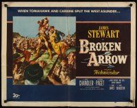 4f254 BROKEN ARROW 1/2sh '50 art of James Stewart rescuing sexy Native American Debra Paget!