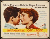 4f258 BUNDLE OF JOY 1/2sh '57 romantic super close up of Debbie Reynolds & Eddie Fisher!