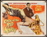 4f267 CASE OF THE RED MONKEY style B 1/2sh '55 Richard Conte, sexy Rona Anderson!
