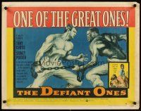 4f295 DEFIANT ONES style B 1/2sh '58 escaped cons Tony Curtis & Sidney Poitier chained together!