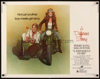 4f301 DIFFERENT STORY 1/2sh '78 art of Meg Foster on motorcycle & Perry King in sidecar by Obrero!