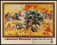 4f302 DISTANT TRUMPET ItalEng 1/2sh '64 art of Troy Donahue vs Indians by Frank McCarthy!