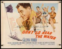 4f310 DON'T GO NEAR THE WATER style B 1/2sh '57 Glenn Ford, different art of 3 sexy girls!