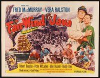 4f332 FAIR WIND TO JAVA style B 1/2sh '53 art of Fred MacMurray & sexy Vera Ralston in South Seas!