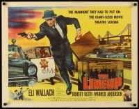 4f452 LINEUP style A 1/2sh '58 Don Siegel classic film noir, great image of Eli Wallach running!