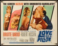 4f465 LOVE ON A PILLOW 1/2sh '64 sexy Brigitte Bardot, the screen sizzles with Bardolatry!