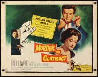 4f495 MURDER BY CONTRACT 1/2sh '59 Vince Edwards prepares to strangle woman with necktie!