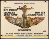 4f503 NEVADA SMITH 1/2sh '66 cool artwork of shirtless Steve McQueen & cast!