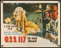 4f525 OSS 117 IS NOT DEAD 1/2sh '58 art of sexy blonde French babe + smoking guy with gun!