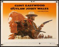 4f528 OUTLAW JOSEY WALES 1/2sh '76 Clint Eastwood is an army of one, cool different artwork!
