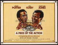 4f544 PIECE OF THE ACTION 1/2sh '77 great Drew Struzan art of Sidney Poitier & Bill Cosby!