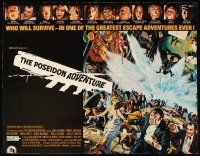 4f552 POSEIDON ADVENTURE 1/2sh '72 cool artwork of Gene Hackman escaping by Mort Kunstler!