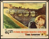 4f593 ROME ADVENTURE 1/2sh '62 Troy Donahue & Angie Dickinson in romantic close up in Italy!