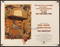 4f616 SHOOTIST 1/2sh '76 best Richard Amsel artwork of cowboy John Wayne & cast!