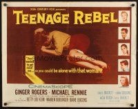 4f665 TEENAGE REBEL 1/2sh '56 Rennie sends daughter to mom Ginger Rogers so he can have fun!