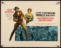 4f696 TWO MULES FOR SISTER SARA 1/2sh '70 art of gunslinger Clint Eastwood & Shirley MacLaine!