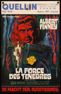 4g027 NIGHT MUST FALL Belgian '64 Albert Finney goes psycho, cool different art by Gommers!