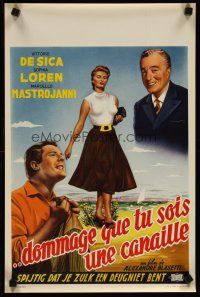 4g041 TOO BAD SHE'S BAD Belgian '55 De Sica, Sophia Loren uncovers her most talked about talents!