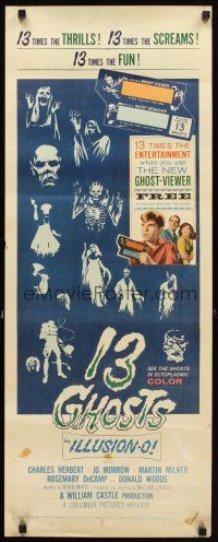 4g133 13 GHOSTS insert '60 William Castle, great art of the spooks, cool horror in ILLUSION-O!