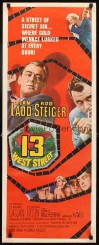 4g134 13 WEST STREET insert '62 Alan Ladd, Rod Steiger, cold menace lurked at every door!