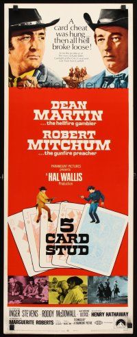 4g141 5 CARD STUD insert '68 cowboys Dean Martin & Robert Mitchum play poker!