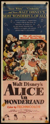 4g155 ALICE IN WONDERLAND insert '51 Walt Disney Lewis Carroll classic, wonderful art!