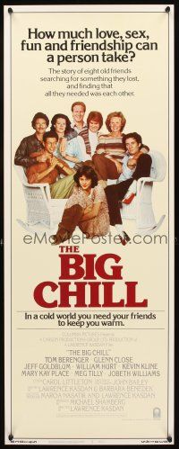 4g186 BIG CHILL insert '83 Lawrence Kasdan, Tom Berenger, Glenn Close, Jeff Goldblum, William Hurt