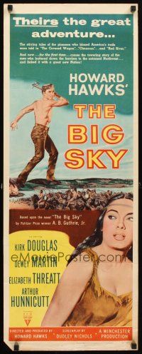 4g191 BIG SKY insert '52 Kirk Douglas in Howard Hawks' mighty adventure of the Great Northwest!