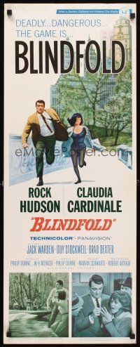 4g198 BLINDFOLD insert '66 Rock Hudson, Claudia Cardinale, greatest security trap ever devised!