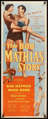 4g204 BOB MATHIAS STORY insert '54 Olympic decathlon gold winner lifts his wife Melba!