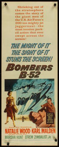 4g206 BOMBERS B-52 insert '57 sexy Natalie Wood & Karl Malden, cool art of military planes!