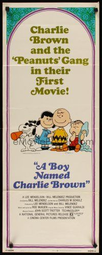 4g210 BOY NAMED CHARLIE BROWN insert '70 art of Snoopy & the Peanuts gang by Charles M. Schulz!
