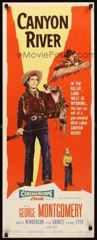 4g220 CANYON RIVER insert '56 cowboy George Montgomery in the killer land west of Wyoming!
