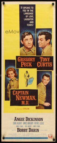 4g221 CAPTAIN NEWMAN, M.D. insert '64 Gregory Peck, Tony Curtis, Angie Dickinson, Bobby Darin