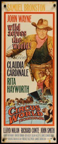 4g236 CIRCUS WORLD insert '65 Claudia Cardinale, John Wayne is wild across the world!