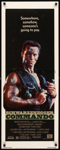 4g242 COMMANDO insert '85 Arnold Schwarzenegger is going to make someone pay!
